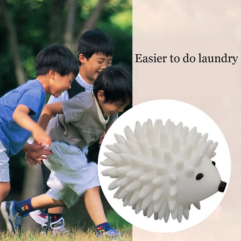 2Pc Soft Silicone Hedgehog Laundry Ball Animal Cute Shape Children Play Laundry Cleaning Ball Naturally Fluffy Cleaning Tools