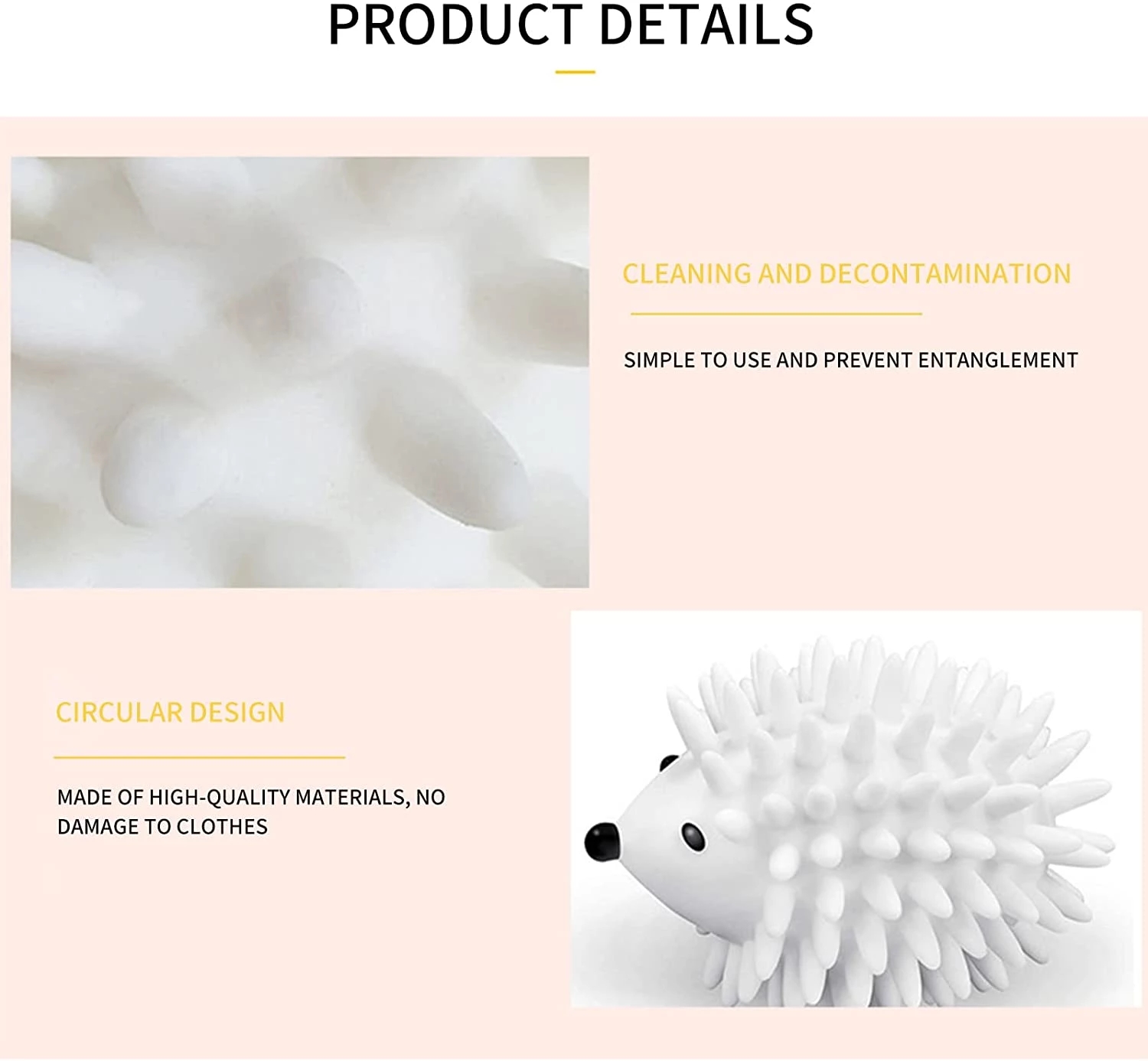 2Pc Soft Silicone Hedgehog Laundry Ball Animal Cute Shape Children Play Laundry Cleaning Ball Naturally Fluffy Cleaning Tools