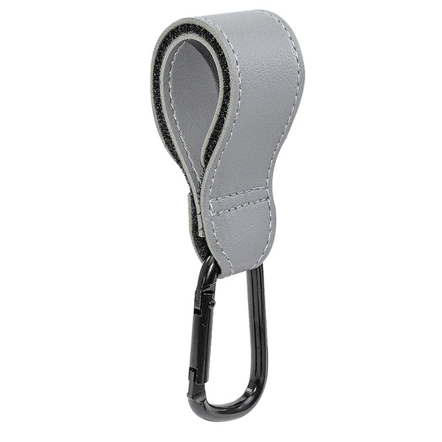 2pcs PU Leather Baby Bag Stroller Hook Accessories 360 Degree Rotatable Velcro Cart Organizer Hook Stroller hanger