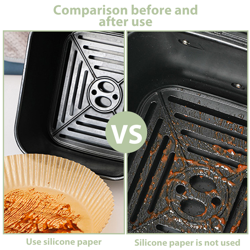 Household food pad paper kitchen Air Fryer Disposable Paper Liner Non-Stick Mat Steamer Round Paper Baking Mats Kitchen AirFryer Baking Accessories