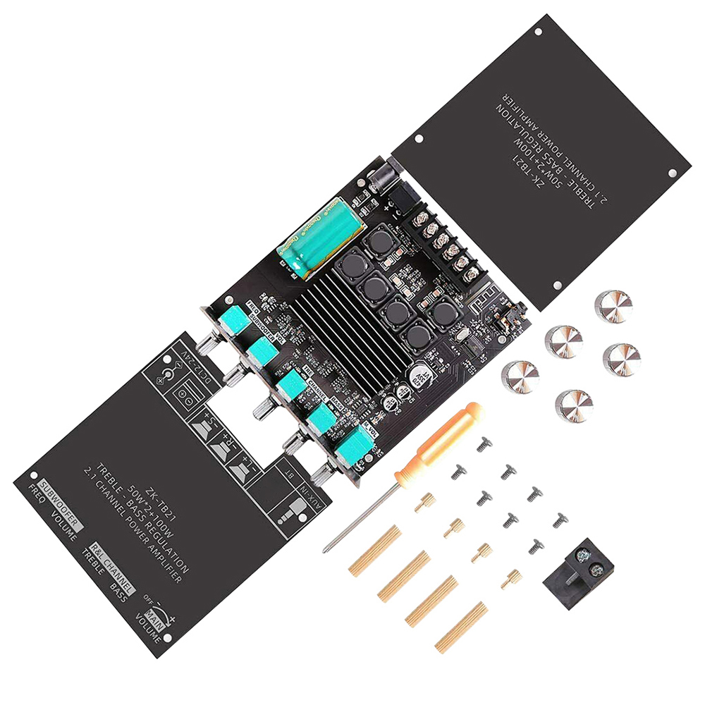 2.1 Channel BT Audio Amplifier Module AUX BT5.0 Audio Input Subwoofer Left and Right Channel Output Sound Power Amplifier Board
