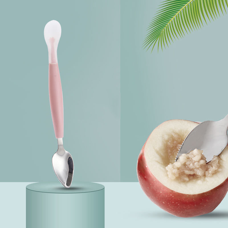 Children's Baby Tableware Baby Scraper Apple Puree Spoon Set Complementary Food Scraper Double-headed Fruit Puree Tool