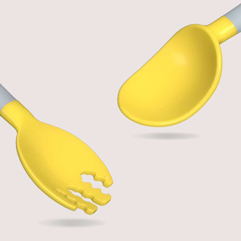 Spoon For Baby Utensils Set Auxiliary Food Silicone Gel Spoon Baby Learn To Eat Training Bendable Soft Spoon Children Tableware
