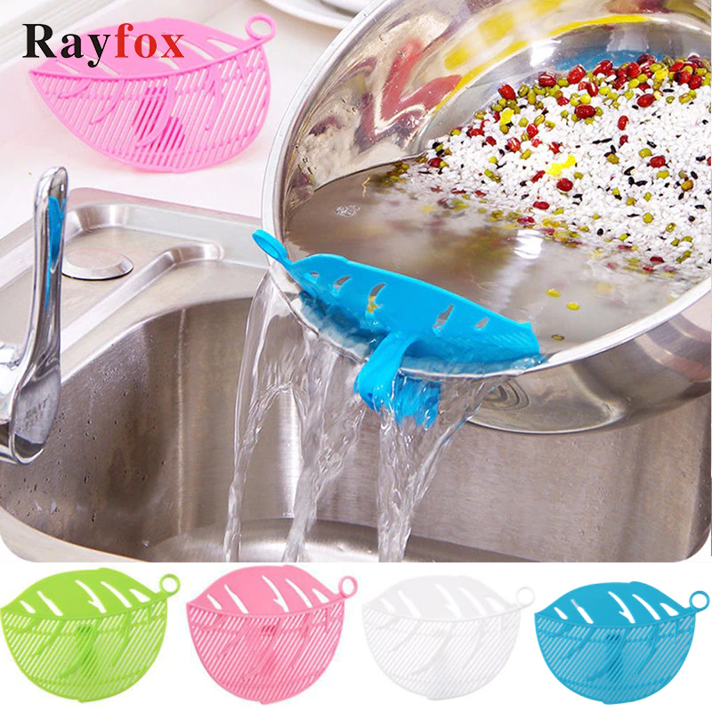 Kitchen Accessories Wash Rice Sieve Clean Cooking Tools White Durable Leaf Shape Creative Designed Rice Cleaning Clips Pink Kitchen Gadgets Green Blue Color