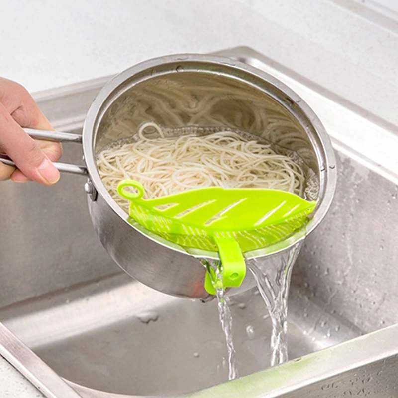 Kitchen Accessories Wash Rice Sieve Clean Cooking Tools White Durable Leaf Shape Creative Designed Rice Cleaning Clips Pink Kitchen Gadgets Green Blue Color