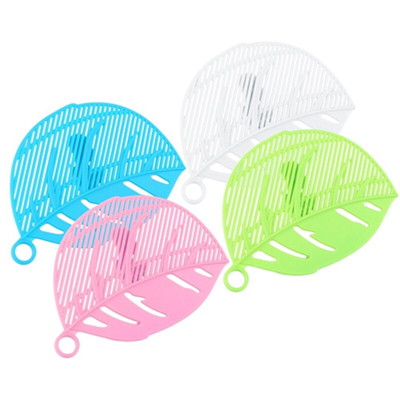 Kitchen Accessories Wash Rice Sieve Clean Cooking Tools White Durable Leaf Shape Creative Designed Rice Cleaning Clips Pink Kitchen Gadgets Green Blue Color