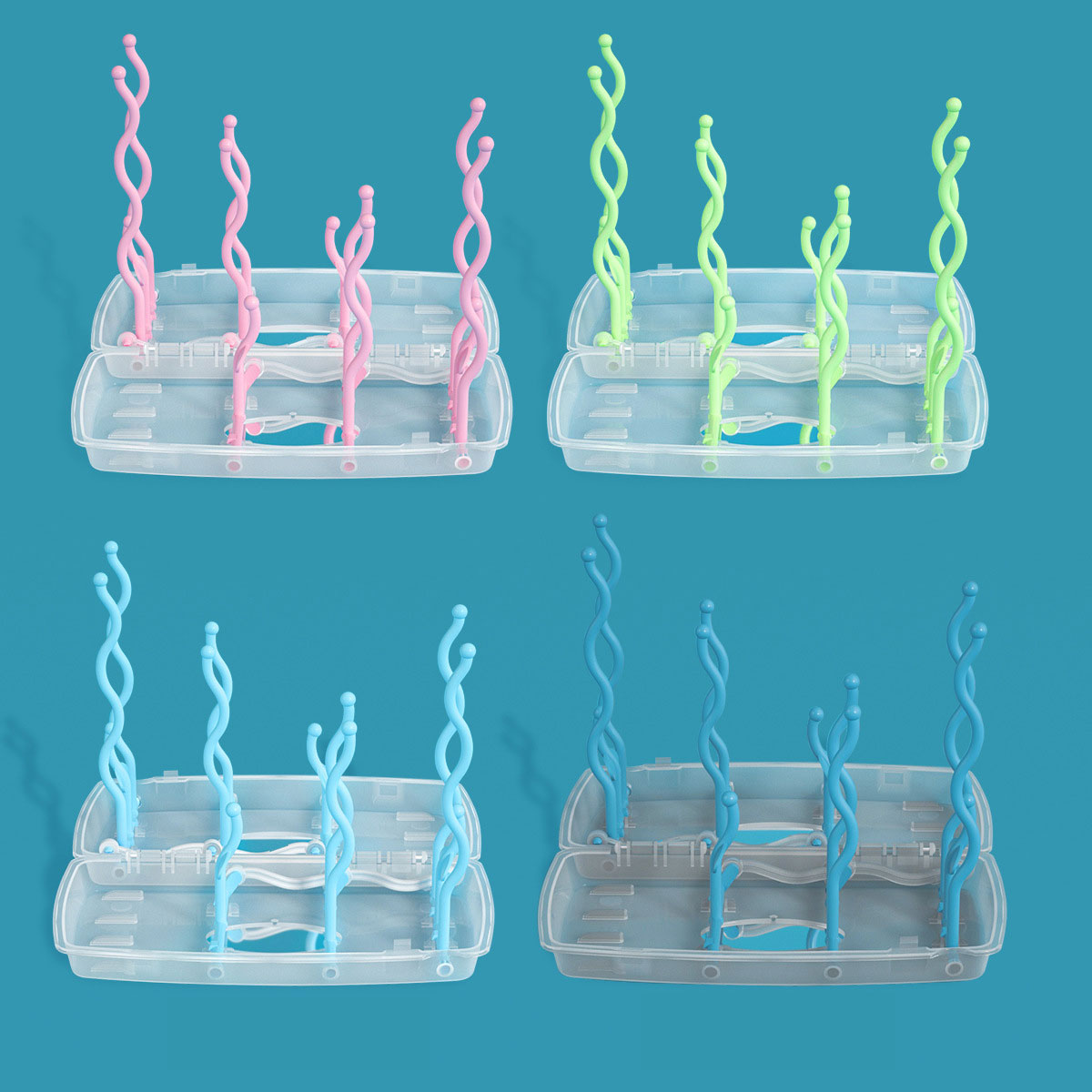 Dust-proof milk bottle rack air drying rack multifunctional folding drain rack pacifier rack storage box cup drying rack