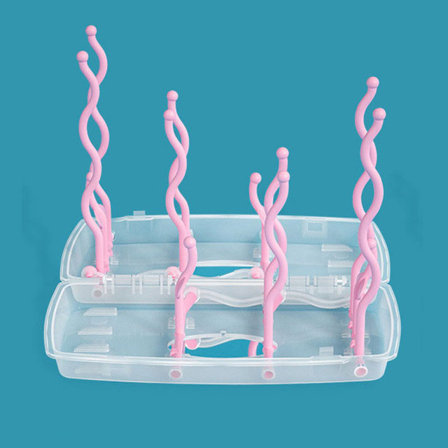 Dust-proof milk bottle rack air drying rack multifunctional folding drain rack pacifier rack storage box cup drying rack
