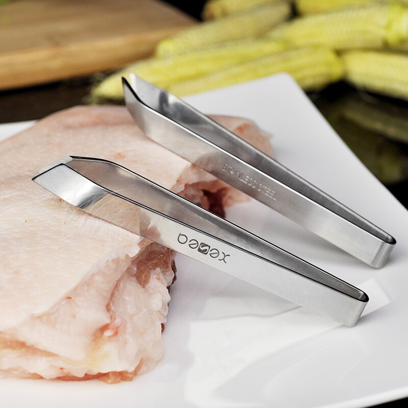 Kitchen Gadgets Stainless Steel Fish Bone Tweezers Pincer Clip Puller Remover Tongs Fish Bone Plucking Clamp Tools