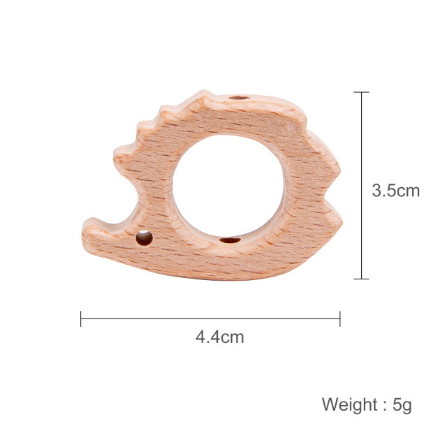 Baby Wooden Teether Animal Beads Beech Rodent Star DIY Pacifier Chain Teething Bracelet Accessories Montessori Newborn Gift