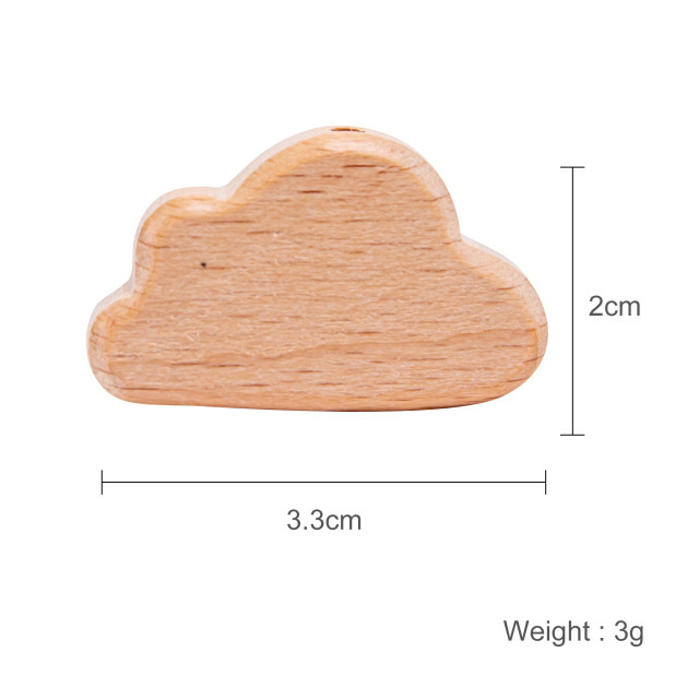 Baby Wooden Teether Animal Beads Beech Rodent Star DIY Pacifier Chain Teething Bracelet Accessories Montessori Newborn Gift