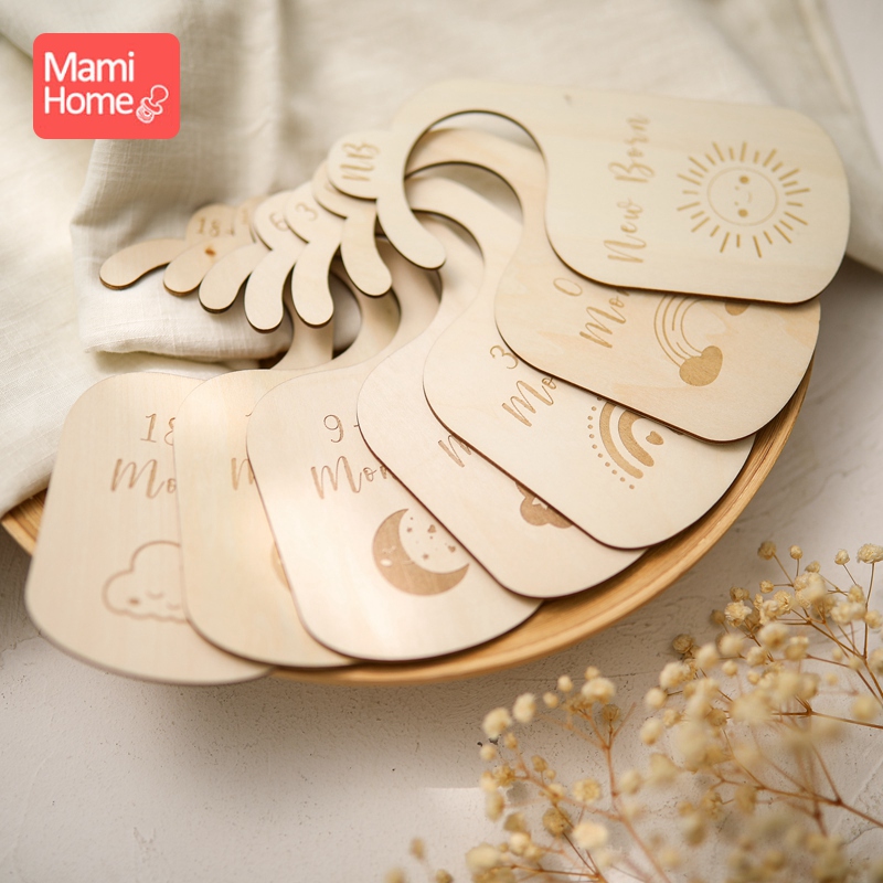 7Pcs Wooden Baby Closet Dividers Clothes Organizers Newborn Growth Remembrance for Newborn to Toddler Girl Boy Baby Goods