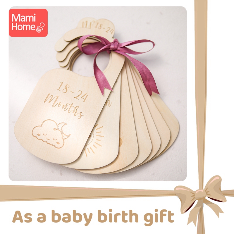 7Pcs Wooden Baby Closet Dividers Clothes Organizers Newborn Growth Remembrance for Newborn to Toddler Girl Boy Baby Goods