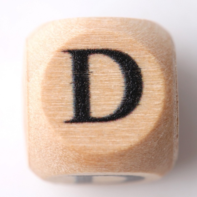 15PCS  Baby Wooden Teether English Letter Beads Food Grade Wood Teether 15PCS 12MM DIY Nursing Necklace Children'S Goods Toys
