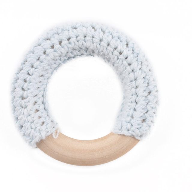 50mm Wooden Ring Crochet Baby Teether Colorful Teething DIY Rattle Wood Circles Baby Bites Rings Nurse Gift Children'S Goods