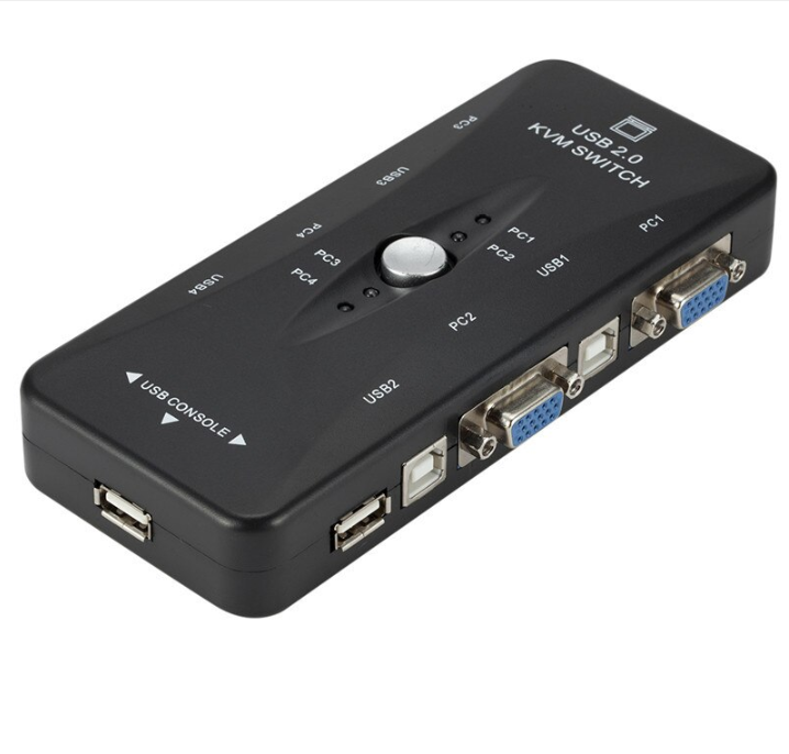 KVM switch VGA4 port one to four 4Port KVM Switch USB HDMI-compatible KVM Switch Box 4 In 1 Out 4K 1080P VGA Splitter Four Hosts One Keyboard Mouse Share Display