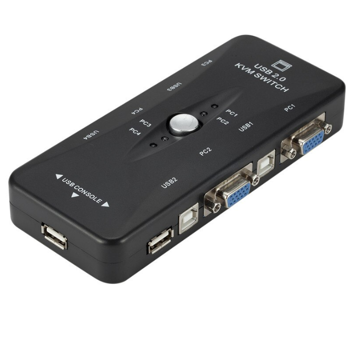KVM switch VGA4 port one to four 4Port KVM Switch USB HDMI-compatible KVM Switch Box 4 In 1 Out 4K 1080P VGA Splitter Four Hosts One Keyboard Mouse Share Display