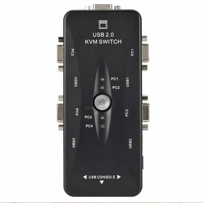 KVM switch VGA4 port one to four 4Port KVM Switch USB HDMI-compatible KVM Switch Box 4 In 1 Out 4K 1080P VGA Splitter Four Hosts One Keyboard Mouse Share Display