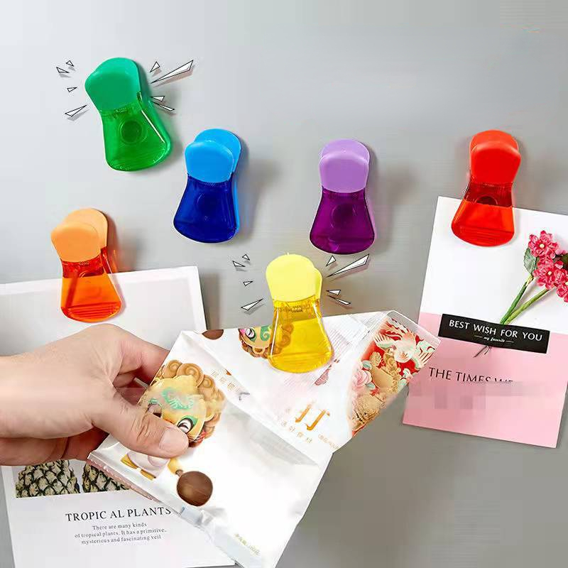 6PCS Magnetic Fridge Magnets Food Sealing Folder Home Food Fast Food Clip Bag Snack Storage Seal Bag Clip  Kitchen Tool