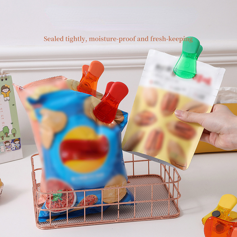 6PCS Magnetic Fridge Magnets Food Sealing Folder Home Food Fast Food Clip Bag Snack Storage Seal Bag Clip  Kitchen Tool