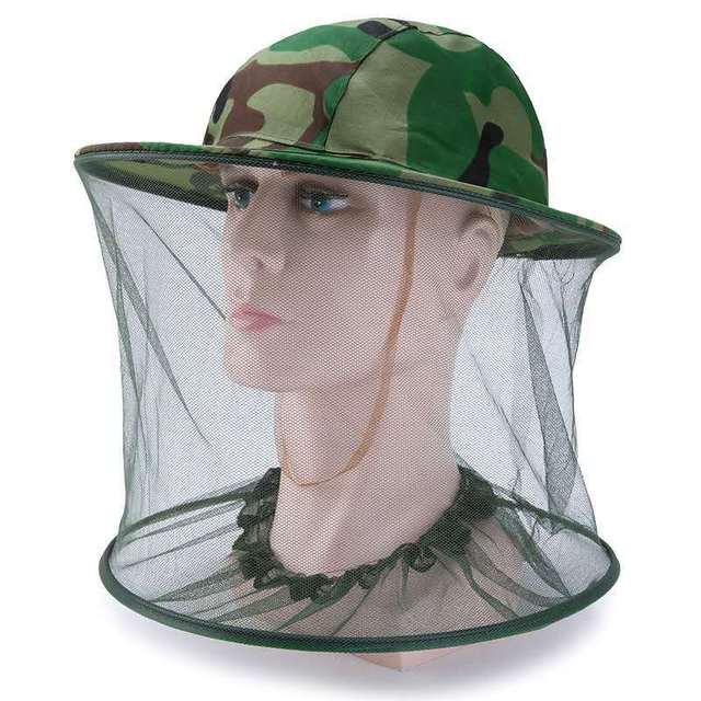 Outdoor Camouflage Shawl hat Camouflage Fishing Cap Wide Brim Visor Sunshade Hunting Bee Keeping Mesh Hat Insects Mosquito Prevention Neck Head Cover Anti Face Protection Cap