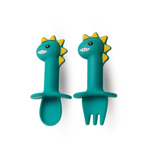 Spoon For Baby Utensils Set Auxiliary Food Silicone Gel Spoon Baby Learn To Eat Training Bendable Soft Spoon Children Tableware