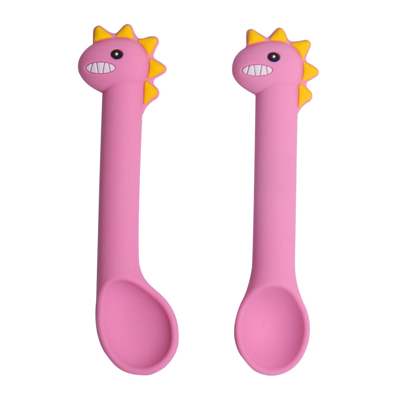 Spoon For Baby Utensils Set Auxiliary Food Silicone Gel Spoon Baby Learn To Eat Training Bendable Soft Spoon Children Tableware
