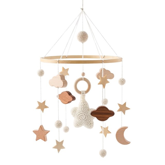 Baby Rattles Crib Mobile Wood Toy Rattles Bracket Set Bed Bell Bracket Newborn Baby Toys Wooden Bed Bell Accessories Baby Toys