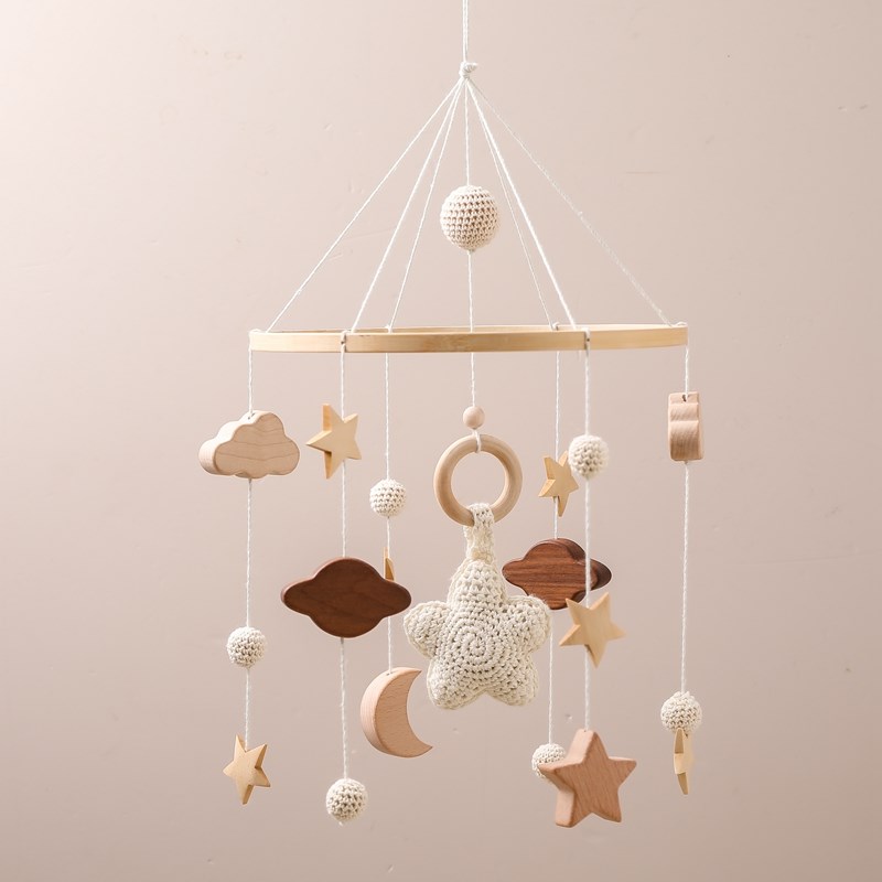Baby Rattles Crib Mobile Wood Toy Rattles Bracket Set Bed Bell Bracket Newborn Baby Toys Wooden Bed Bell Accessories Baby Toys