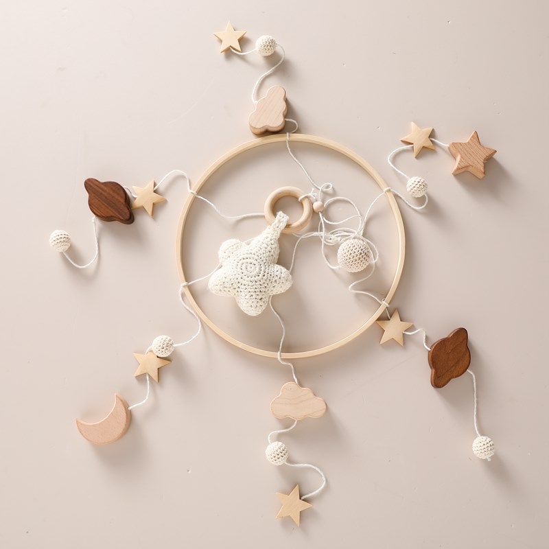 Baby Rattles Crib Mobile Wood Toy Rattles Bracket Set Bed Bell Bracket Newborn Baby Toys Wooden Bed Bell Accessories Baby Toys
