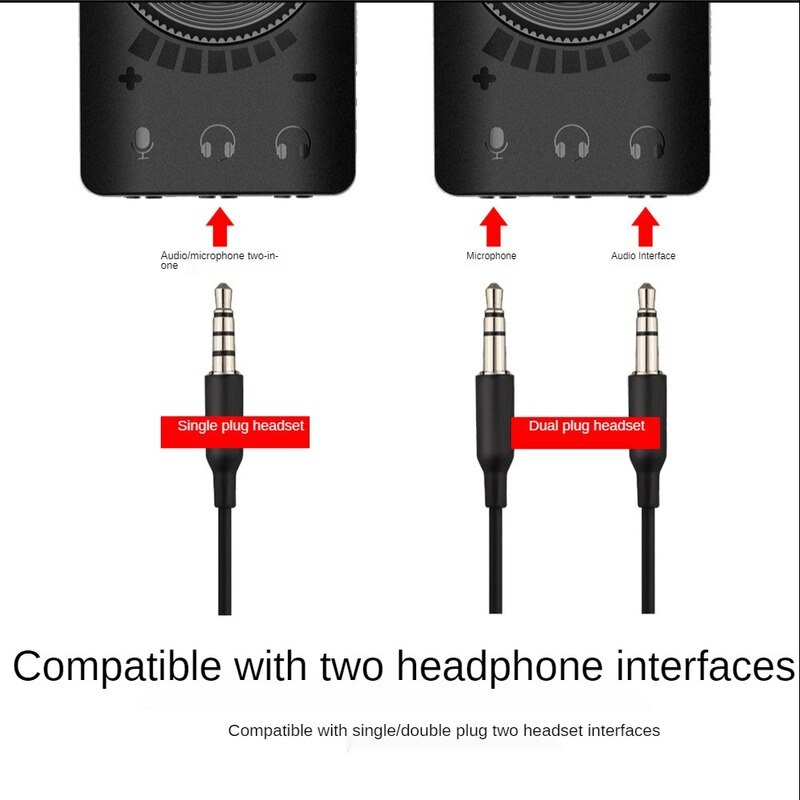 Virtual 7.1 Sound Card Channel External USB Computer Game Sound Card for PUBG Gaming External Audio Card 3.5mm USB Adapter Plug and Play PC Laptop