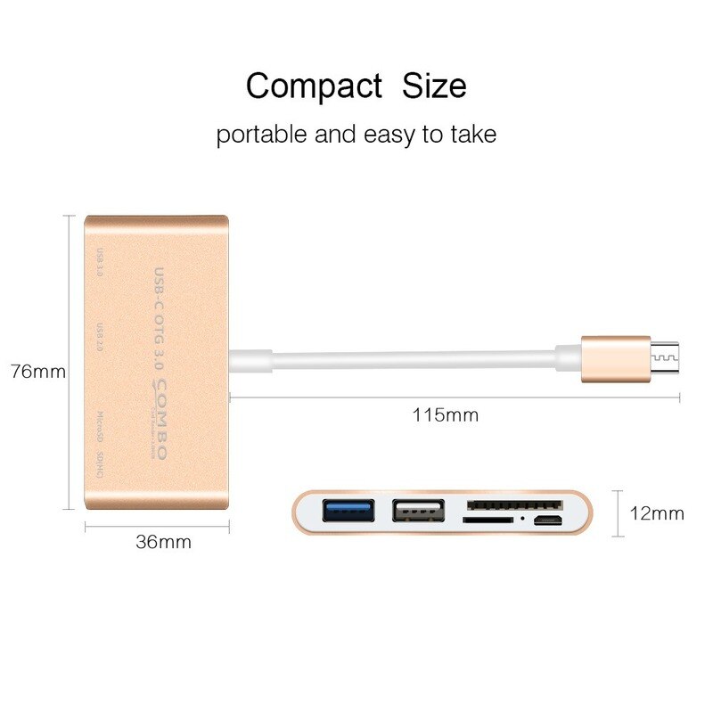 USB C HUB To Dual Card Reader Adapter Type C To HDMI RJ45 Ethernet for Macbook Pro USB-c Type-c Five in one Splitter Multi Combo