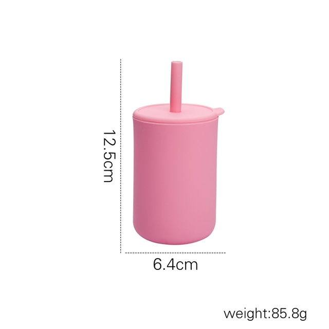1pc Silicone Baby Cup Snacks Bottle 150mL Drinkware Feeding Solid Tableware Toddlers Dishes For Baby Bowl Waterproof Sippy Cup
