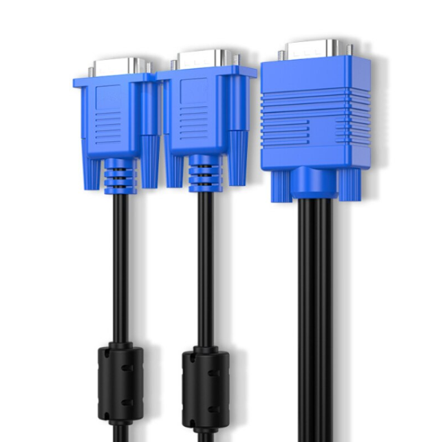 One minute two computer synchronous projector connecting cable VGA Splitter One Point Two Computer Synchronization Projector Cable HD Video Extender TV Vga Cable
