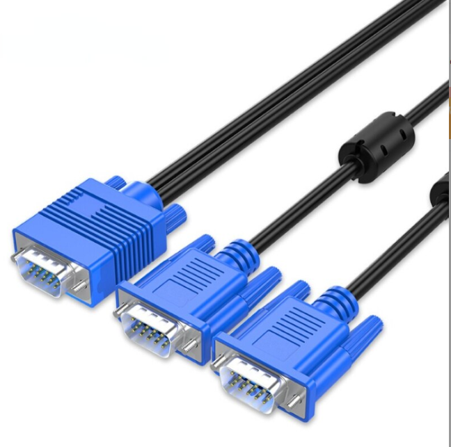 One minute two computer synchronous projector connecting cable VGA Splitter One Point Two Computer Synchronization Projector Cable HD Video Extender TV Vga Cable