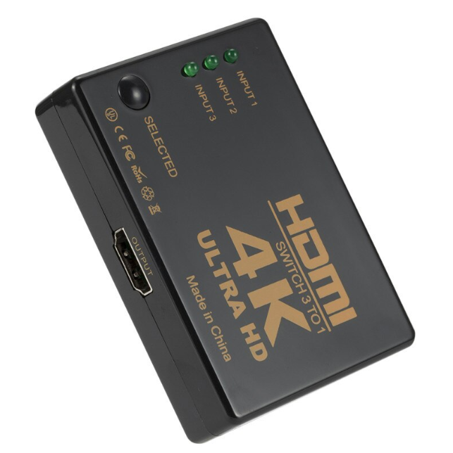 3 in and 1 out HDMI-compatible Switcher 4K HD1080P 3 5 Port HD Switch Selector Splitter with Hub IR Remote Controller for HDTV DVD TV BOX Z2