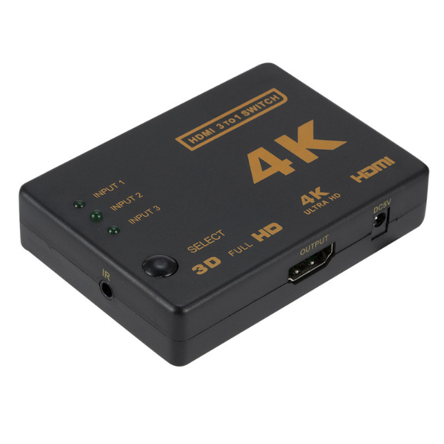 3 in and 1 out HDMI-compatible Switcher 4K HD1080P 3 5 Port HD Switch Selector Splitter with Hub IR Remote Controller for HDTV DVD TV BOX Z2
