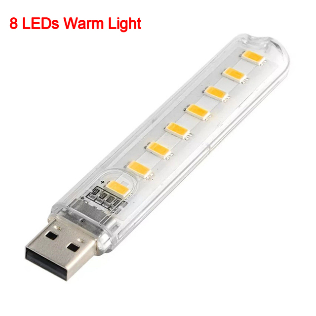Mini Portable USB LED Book Light DC5V Ultra Bright Reading Book Lamp 3LEDs/8LEDs Lights For Power Bank PC Laptop Notebook