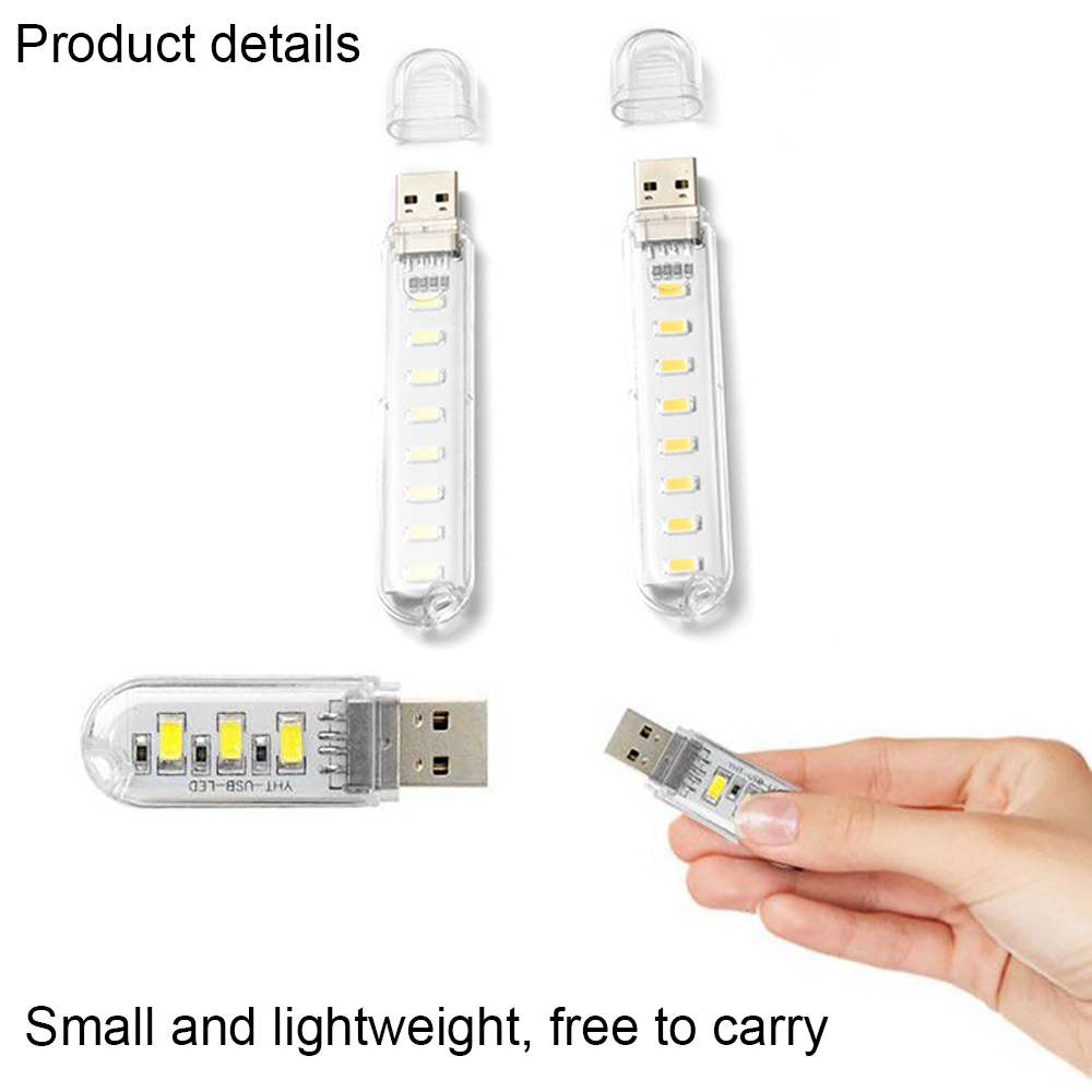 Mini Portable USB LED Book Light DC5V Ultra Bright Reading Book Lamp 3LEDs/8LEDs Lights For Power Bank PC Laptop Notebook