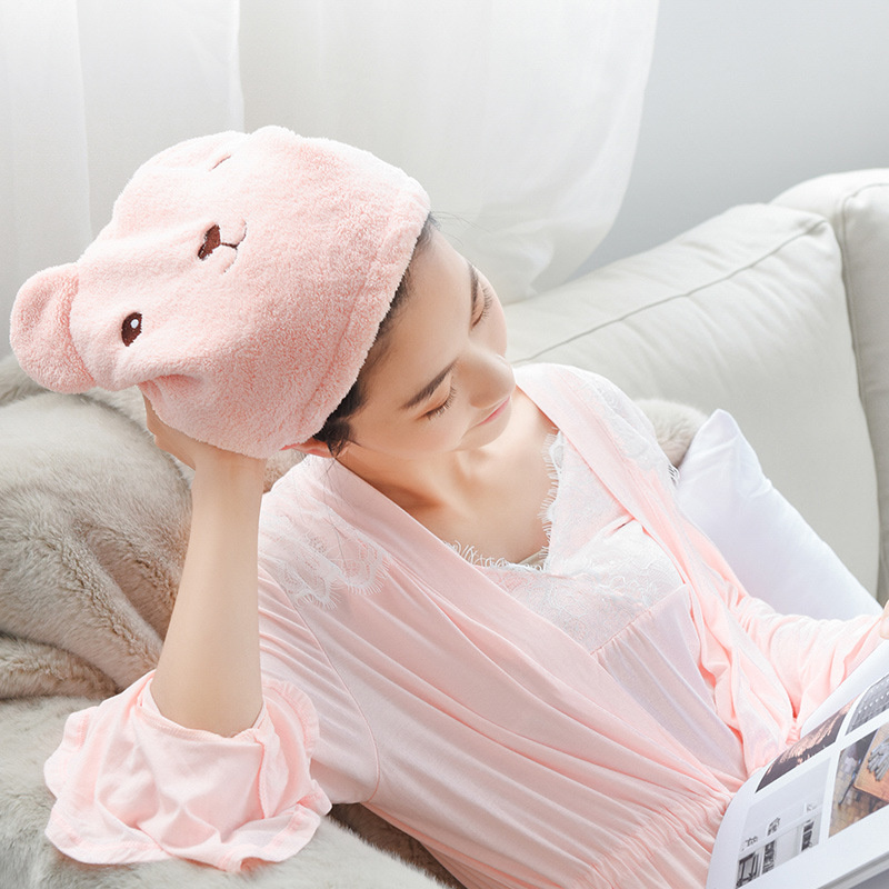 Lovely Cat Girl's Hair Drying Cap Towel Microfiber Quickly Dry Hair Shower Hat Wrapped Towels Bathing Cap Bathroom Accessories