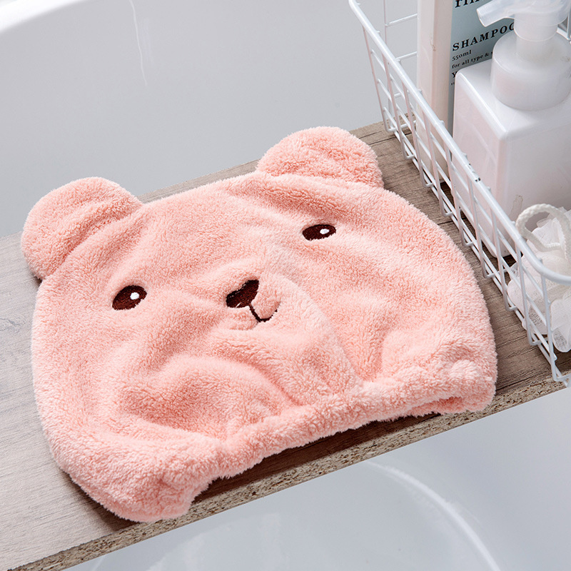 Lovely Cat Girl's Hair Drying Cap Towel Microfiber Quickly Dry Hair Shower Hat Wrapped Towels Bathing Cap Bathroom Accessories
