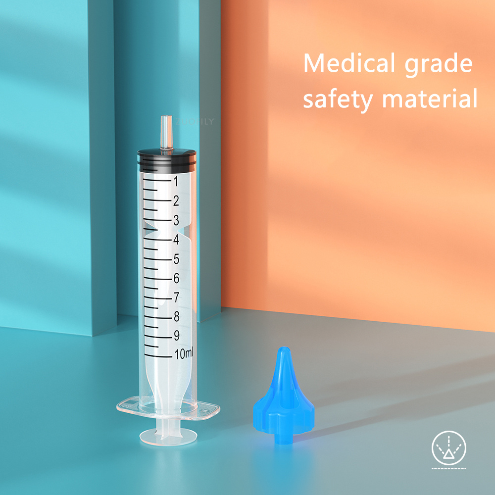 10ML 2Pcs Needle Tube Ear Syringe Baby Care Nasal Aspirator Cleaner Remover Ear Wax Flusher Irrigation Soft Tip Earwax for Kids