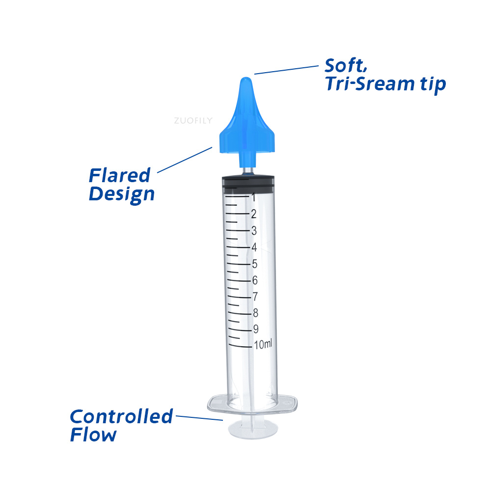 10ML 2Pcs Needle Tube Ear Syringe Baby Care Nasal Aspirator Cleaner Remover Ear Wax Flusher Irrigation Soft Tip Earwax for Kids