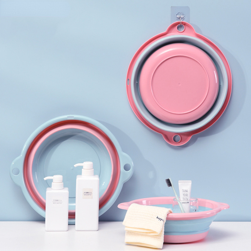 Portable Foldable Plastic Washbasin For Household Baby Small Basin Portable Travel Folding Laundry Tub Household Supplies