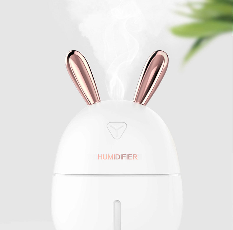Mini Air Humidifier Cute Rabbit USB Aroma Essential Oil Diffuser Colorful Night Light Car Office Air Purifier Mist Maker 300ML