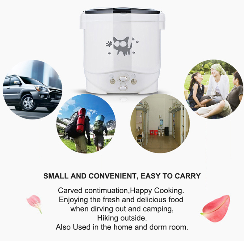 220V House 1L  Electric Mini Rice Cooker Water Food Heater Machine Lunch Box Warmer 2 Persons Cooking Household Multifunction co