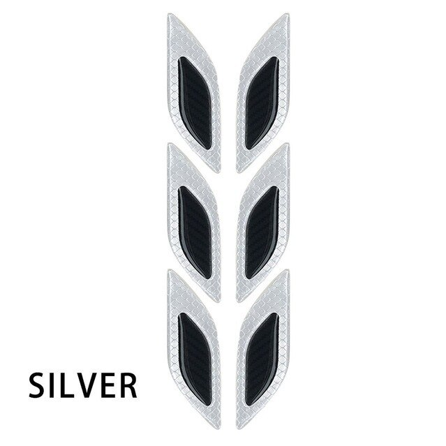 Car hood frame decorative sticker 2pcs Carbon Fiber Warning Sticker Car Decoration Anti-collision Strip Fender Imitation Tuyere Reflective Sticker