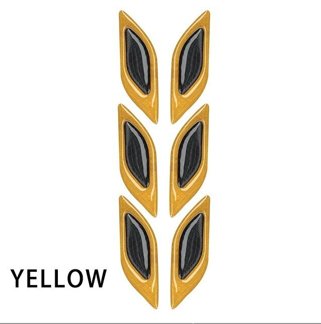 Car hood frame decorative sticker 2pcs Carbon Fiber Warning Sticker Car Decoration Anti-collision Strip Fender Imitation Tuyere Reflective Sticker