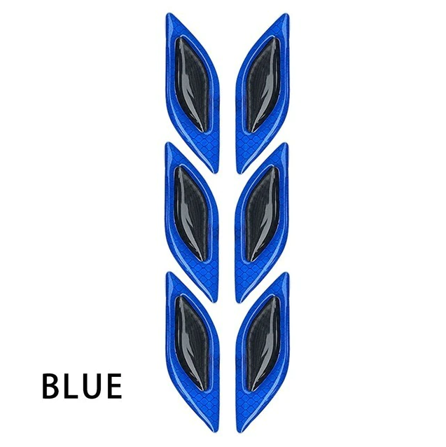 Car hood frame decorative sticker 2pcs Carbon Fiber Warning Sticker Car Decoration Anti-collision Strip Fender Imitation Tuyere Reflective Sticker