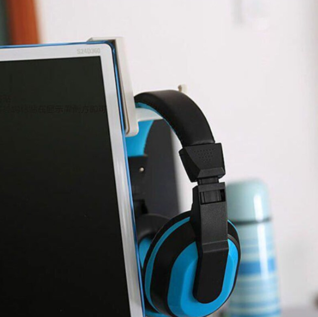 Simple Headset Hook 1pc earphone holder Headphone Headset Hanger Holder Hook w/ Tape Sticker for Desk PC Display Monitor headphone accessories